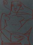 <b>Woman in Chair</b>, 2012<br>Pastel on Paper, 6x4.5 inches<br>$550