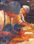 <b>SUchi Chefs</b>, 2010<br>Oil on canvas, 20x16 inches<br>$1800