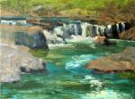 <b>Sunlit Falls</b>, 2010<br>Oil on panel, 16x12 inches<br>$900