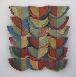 <b>18 Half Moons</b>, 2009<br>Acrylic & Handmade Paper, 25x22 inches<br>$1800