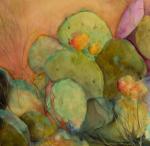 <b>Cactus</b>, 2012<br>Watercolor on paper, 22x22 image, 30x30 inches framed<br>$1200