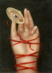 <b>Bound Hand with Lover's Eye</b>, 2012<br>Oil on panel, 7x5 inches<br><i>sold</i>