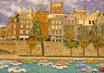 <b>La Seine</b>, 2011<br>Watercolor on paper, 21x30 inches<br>$2200