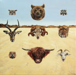 <b>Heads II</b>, 2011<br>Acrylic on canvas, 12x12 inches<br>$2300