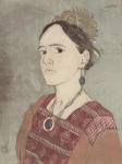 <b>Davina As Frida</b>, 2012<br>Woodcut and drypoint on paper, 8x6 plate, 15x11 paper unframed<br>$400
