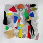 <b>Drawing II</b><br>Acrylic & Transfer on paper, 19x19 image, 26x26 inches framed<br>$1500
