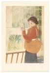 <b>The Print Viewer</b>, 2010<br>drypoint and aquatint on copper over woodcut, 30x23 inches framed<br>$900