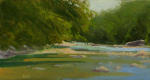 <b>Perdernales, River's Bend</b>, 2011<br>Oil on panel, 8x15 inches<br>$750