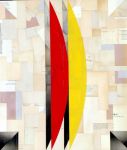 <b>Four Step Drawing</b>, 2010<br>Acrylic on collage, 28x24 inches<br>$3000