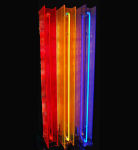 <b>Absolute Abstractions by Anne Ashley</b>, 2009<br>Fluorescent cast acrylic, electric fixtures, rare luminous tube, 48x6x7 inches each<br>$3800
