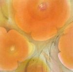 <b>Mexican Poppies III by Jan Heaton</b>, 2008<br>Watercolor, 10x10 image, 20x20 inches framed<br>$800