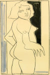<b>Woman in the Doorway</b>, 2010<br>Pencil & Ink on Paper, 22x15 inches<br>$1100