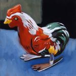 <b>Rooster</b>, 2008<br>Oil on Canvas, 12 x 12 inches<br>$650