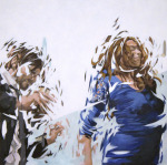 <b>twelve twenty-seven a.m.</b>, 2013<br>Acrylic and oil on canvas, 40x40 inches<br>$3200