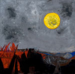 <b>Vampire Moon</b>, 2010<br>Acrylic on Canvas, 24x24 inches<br>$900