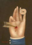 <b>Wounded Hand with Lover's Eye</b>, 2011<br>Oil on panel, 7x5 inches<br><i>sold</i>