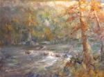 <b>Morning on the Guadelupe</b>, 2012<br>Oil on canvas panel, 18x24 inches<br>$2400