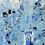 <b>In the Blue Room</b>, 2009<br>Acrylic on board, 10x10 inches<br>$900