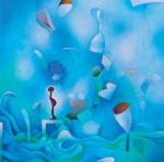 <b>Flood Stage</b>, 2011<br>Acrylic on canvas, 48x48 inches<br>$5200