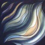 <b>Fractured Mussel IV</b>, 2010<br>Watercolor, 10x10 image, 20x20 inches framed<br>$800