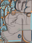 <b>Leaves & Fireflies</b>, 2012<br>Pencil, ink and Pastel on Paper, 33x27 inches framed<br><i>sold</i>