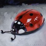 <b>Red Bug</b>, 2008<br>Oil on canvas, 12x12 inches<br>$650
