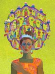 <b>Huipilistas on My Mind</b>, 2010<br>Oil on canvas, 40x30 image, 50x40 inches framed<br>$6800