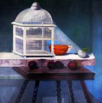 Cage with Papaya and Plums