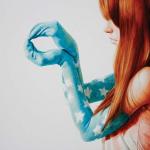 <b>The water surrounds a space I keep to myself</b>, 2011<br>Watercolor on clayboard, 12x12 inches<br><i>sold</i>
