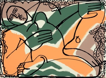 Woman in Orange & Green