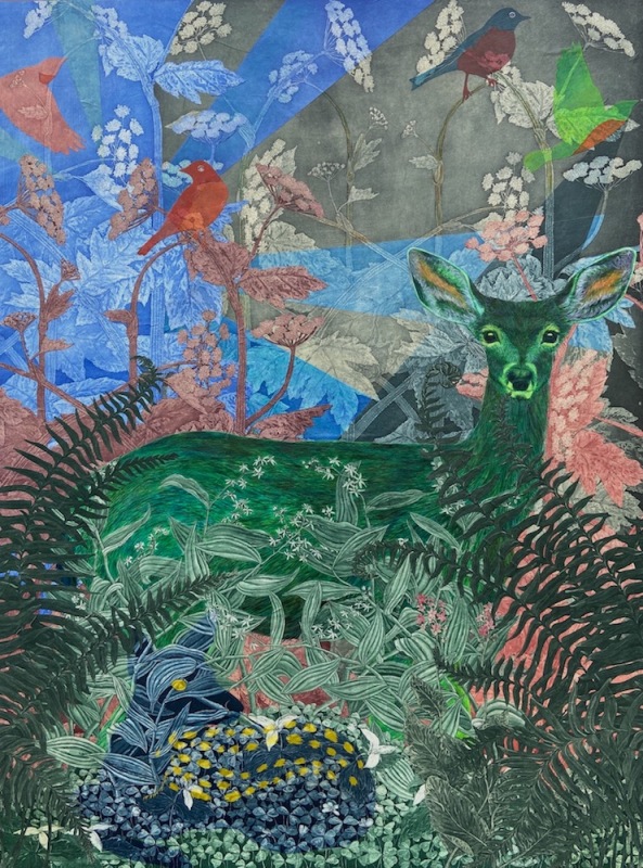 Springtime Deer and Robins