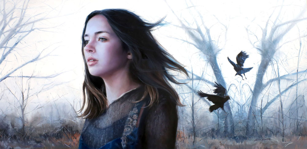 With Her Back to the Indigo Forest