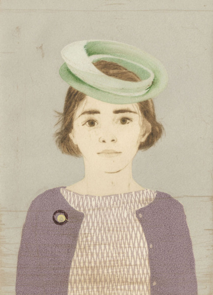 Laura Wearing a Möbius Strip as a Hat