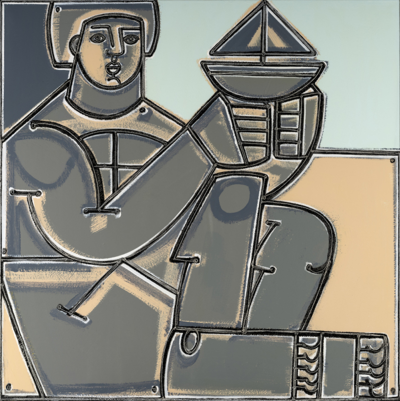 Man with Gray Boat