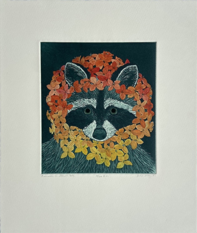 Raccoon in Flower Hat (orange mix), 7/20 E.V. Raccoon in Flower Hat (orange mix), 7/20 E.V.