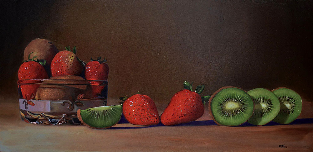 Strawberries and Cut Kiwis