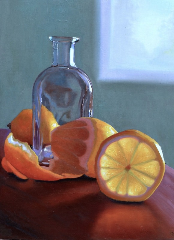 Lemons Behind Crystal Jar