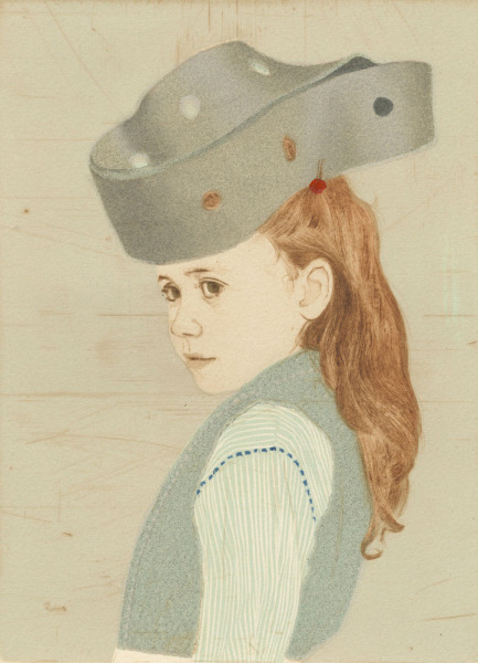 Heather Wearing a Perforated Möbius Strip as a Hat