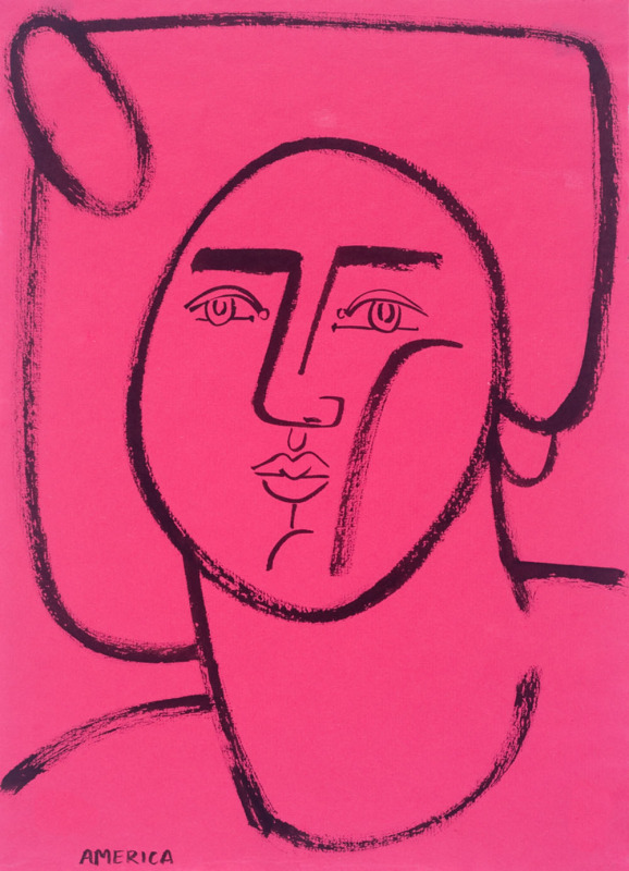 Woman with hair up