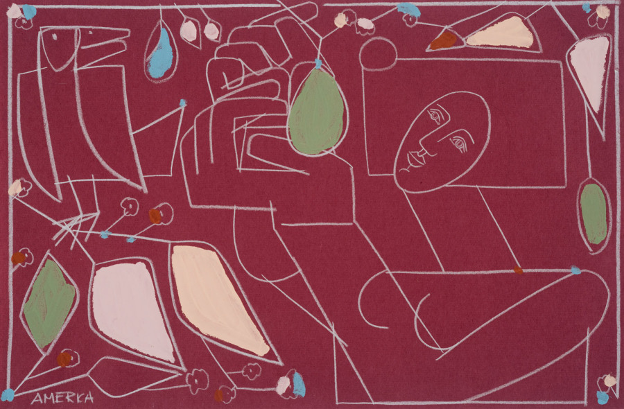 Woman & Avocado Tree Drawing