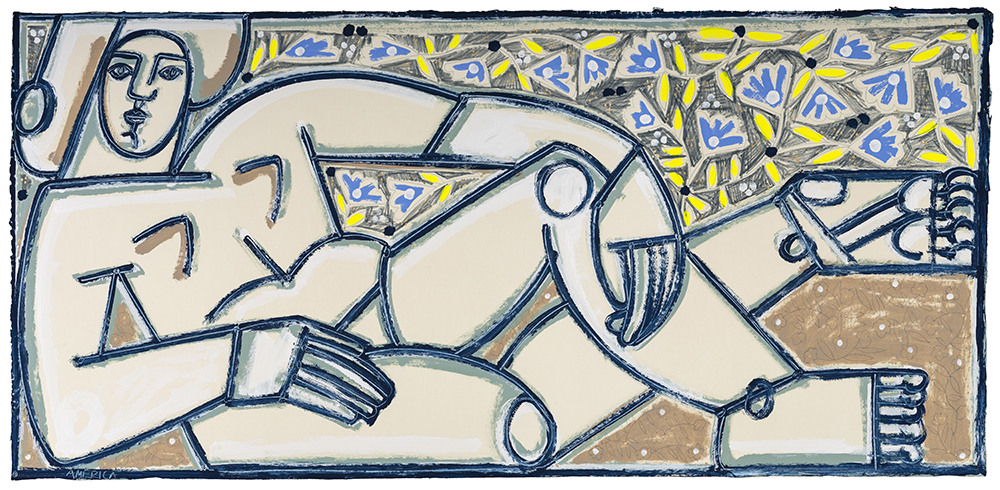 Woman with Joyful Yellow Flowers