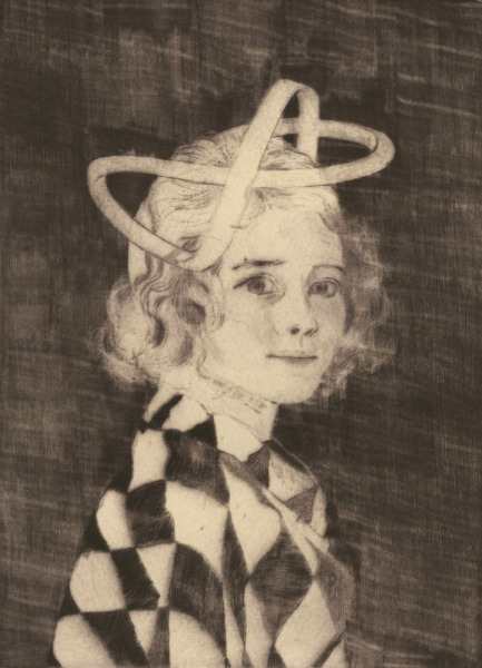 Amy Wearing a Mobius Strip as a Hat